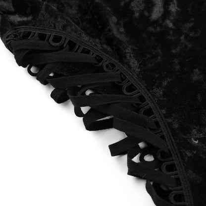 Sweetheart neck velvet lace up ruched cami mini dress