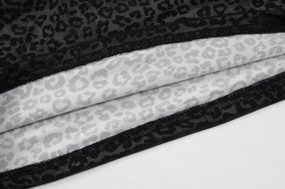 Leopard print cross front hollow out cami cut out top
