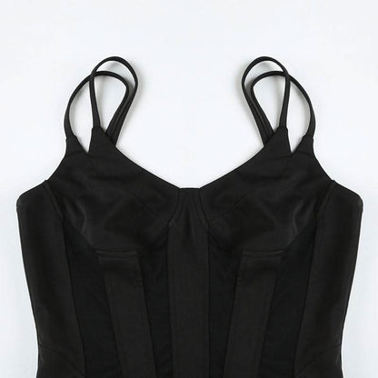V neck mesh patchwork cami top