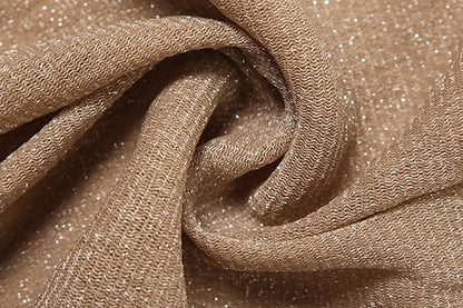 Glitter backless mesh slit maxi dress