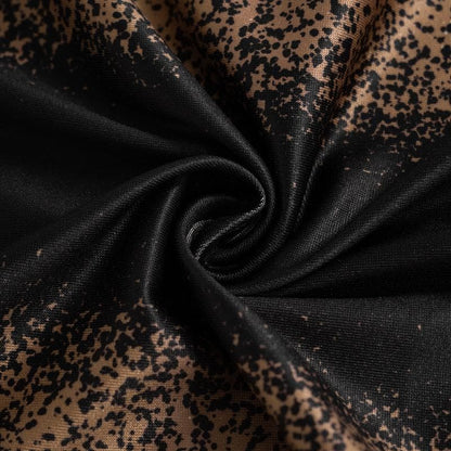 Contrast high neck long sleeve slit maxi dress