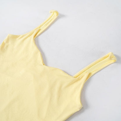 Sweetheart neck solid backless cami top