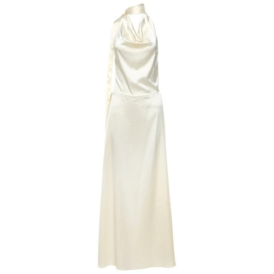 Halter cowl neck ruched backless maxi skirt set