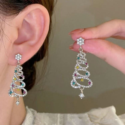 Faux pearl pendant christmas tree decor drop earrings