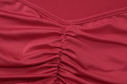 Rose applique ruched ruffle knotted cami mini dress