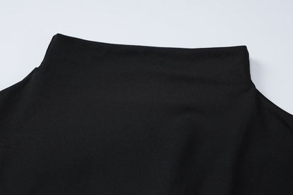 Long sleeve high neck backless solid maxi dress