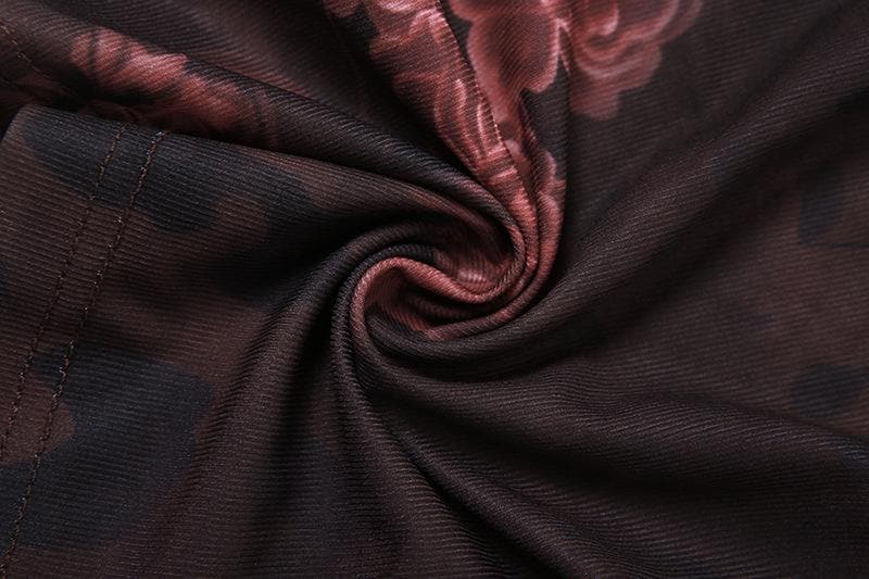 Mesh Overlay Ruched Side Slit Maxi Dress