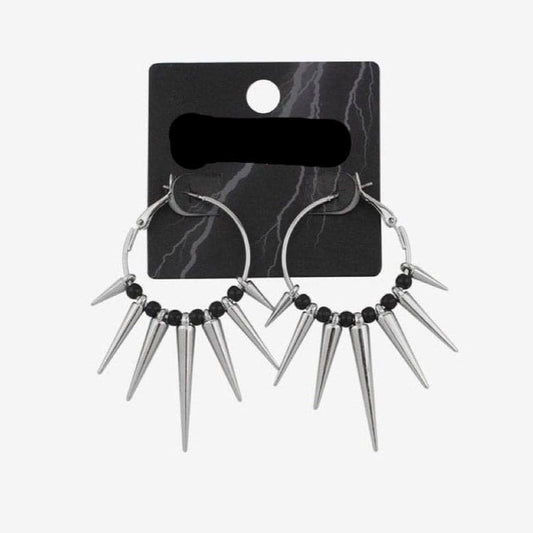 Cone decor beaded drop earrings