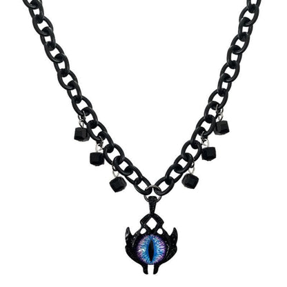 Pendant metal contrast chain necklace