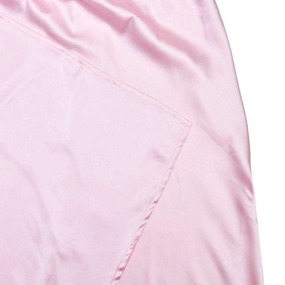 Ruched high slit satin round neck backless maxi dress