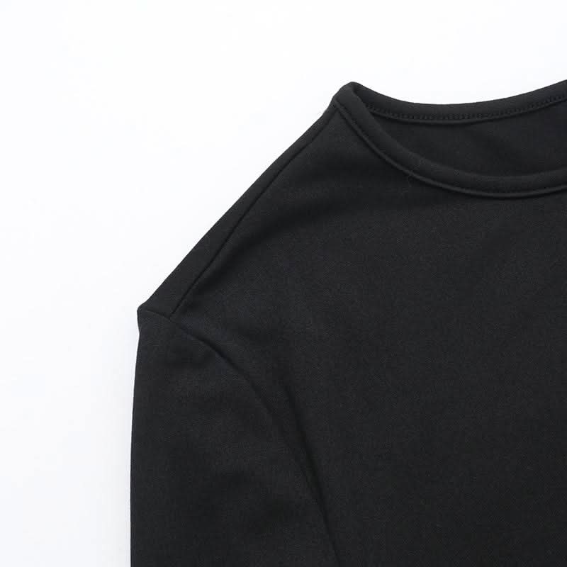Long sleeve hollow out crop cut out top