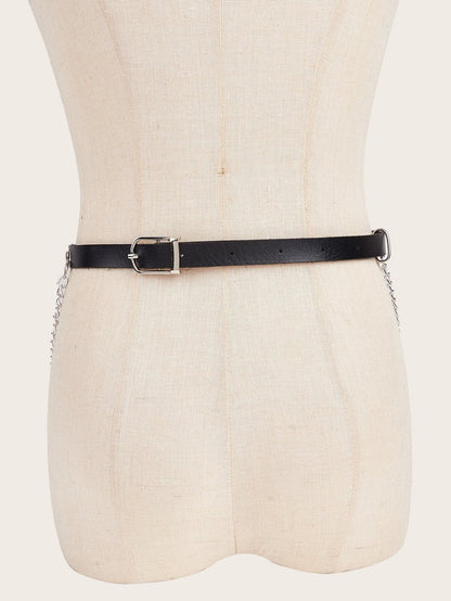 Layered metal chain adjustable corset