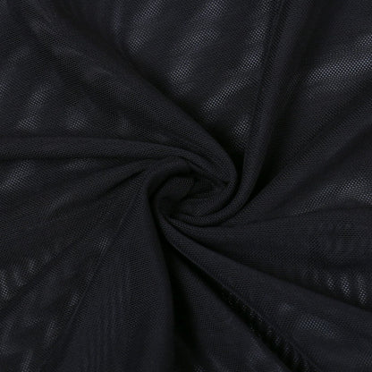 Sheer mesh see through lace up slit solid maxi skirt