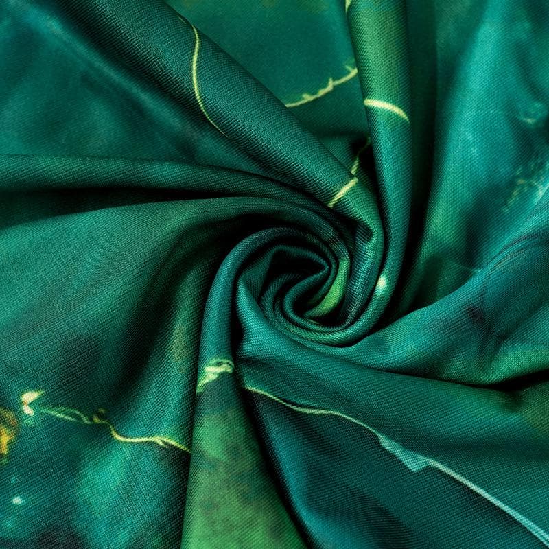 One shoulder print ruched maxi dress