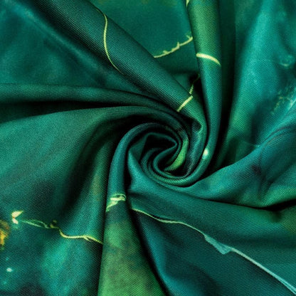 One shoulder print ruched maxi dress