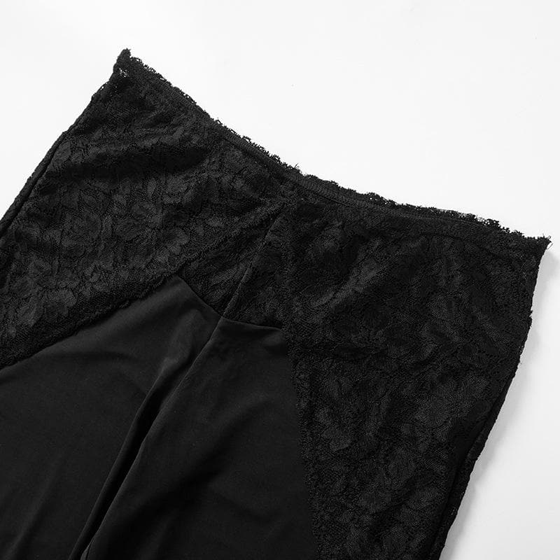 Long sleeve off shoulder see through lace pant set