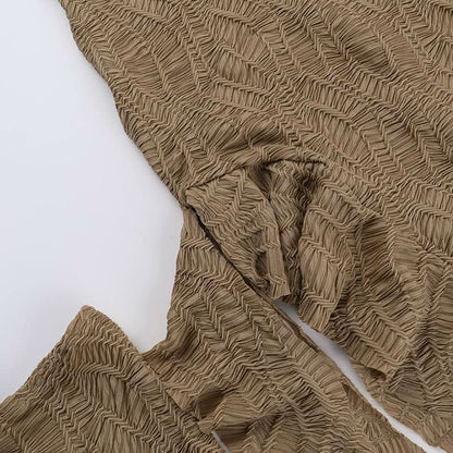 Gloves ruffle backless tube midi dress