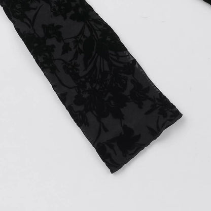 Round neck long sleeve self tie flower print maxi dress