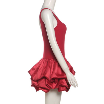 Square neck backless cami mini dress