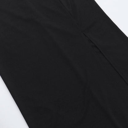 Sweetheart neck lace hem slit cami maxi dress