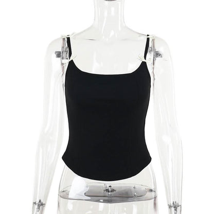 Bowknot applique u neck backless cami top