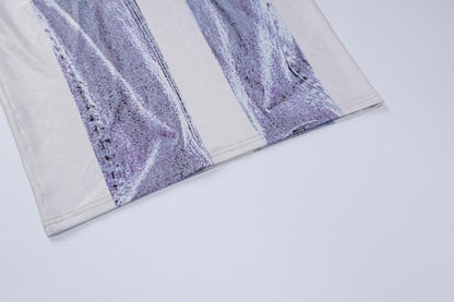 Contrast print sleeveless u neck maxi dress