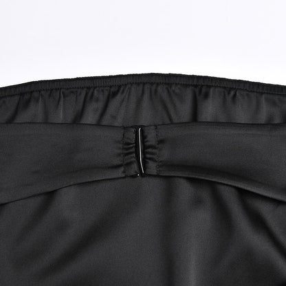 Satin hollow out backless A line solid tube cut out mini dress