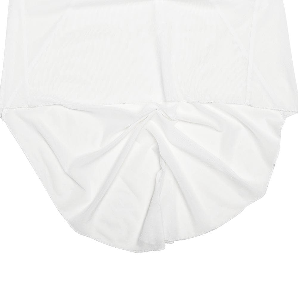 Long sleeve sheer mesh zip-up stitch maxi dress