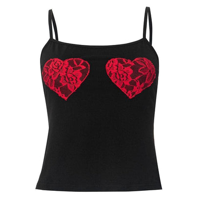 U neck sweetheart pattern cami top