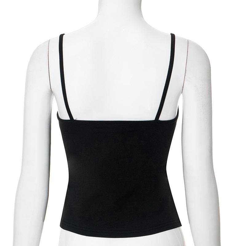 U neck sweetheart pattern cami top