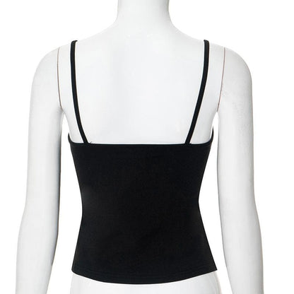 U neck sweetheart pattern cami top