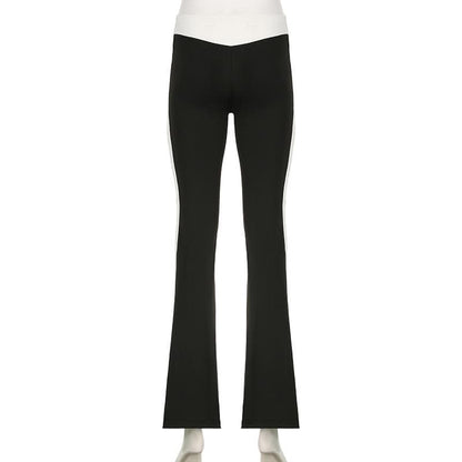 Stitch high rise contrast ruched pant