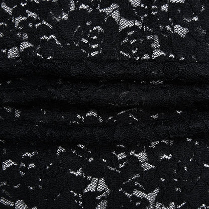 Lace high rise solid patchwork straight leg pant