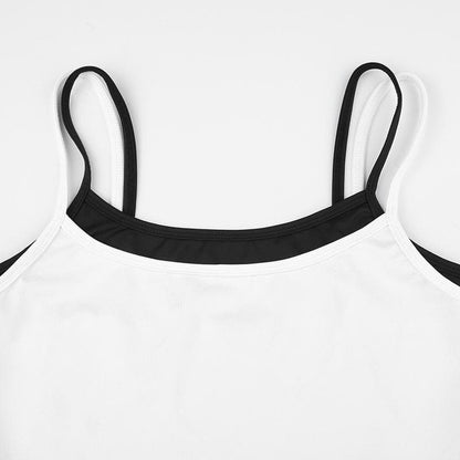 U neck contrast 2 piece cami pant set