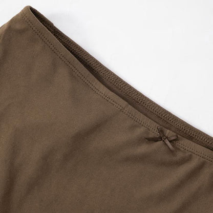 Long sleeve slit bowknot halter shrug mini skirt set