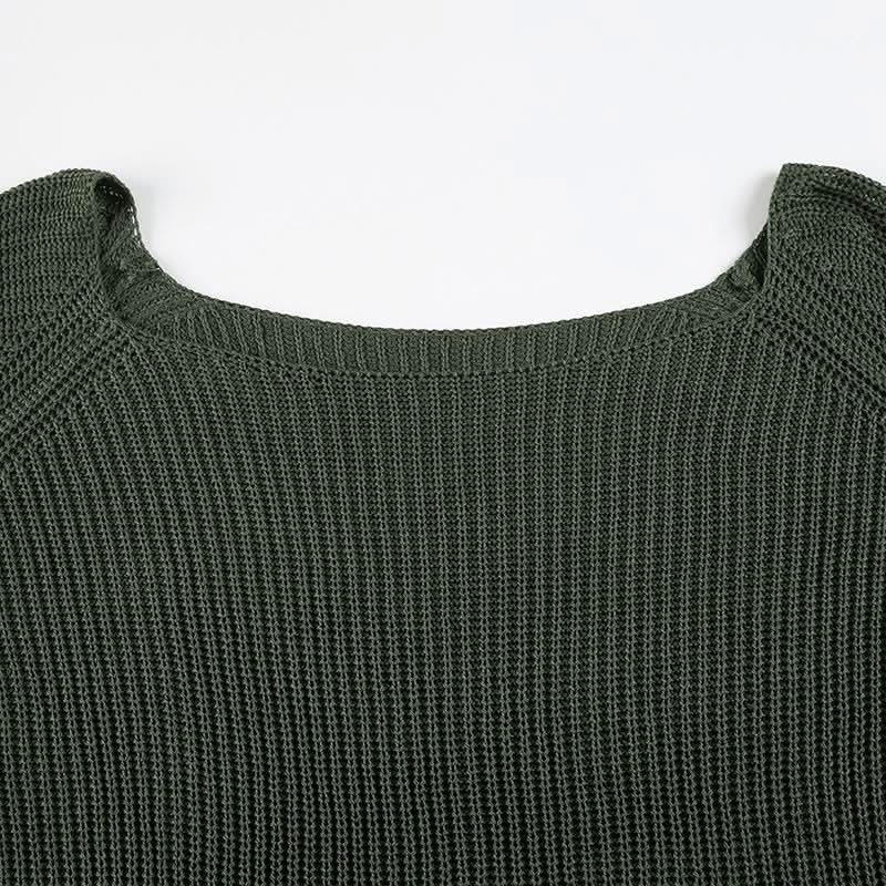 Long sleeve off shoulder knitted top