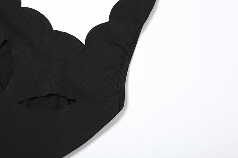 Halter hollow out backless high slit cut out maxi dress