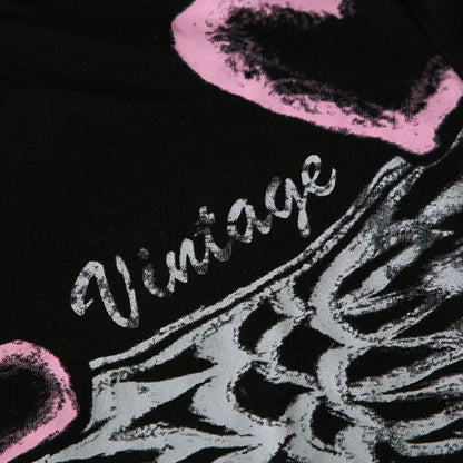 Long sleeve crewneck abstract print patchwork top