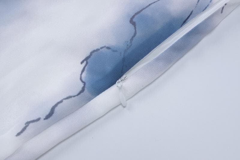 Tie dye print high slit cross back cami maxi dress