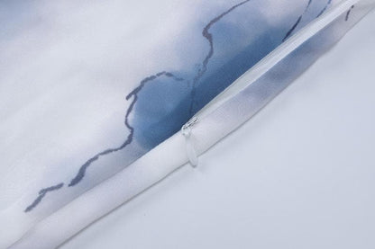 Tie dye print high slit cross back cami maxi dress