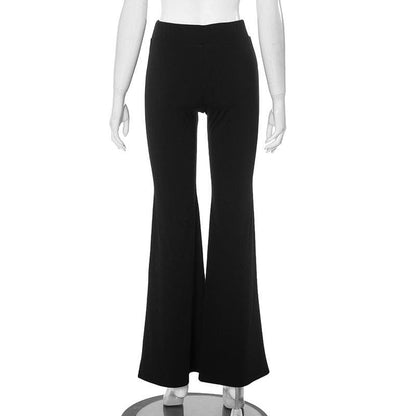 High rise drawstring ruched wide leg pant