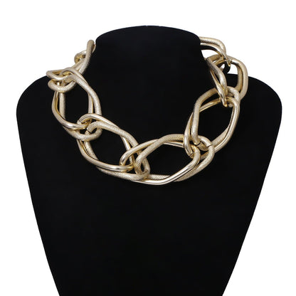 Layered metal chain choker necklace
