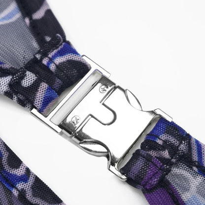 Print u neck hollow out sheer mesh cami cut out maxi dress