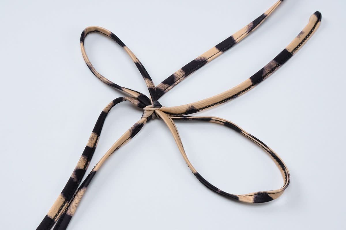 Leopard print halter o ring backless maxi dress