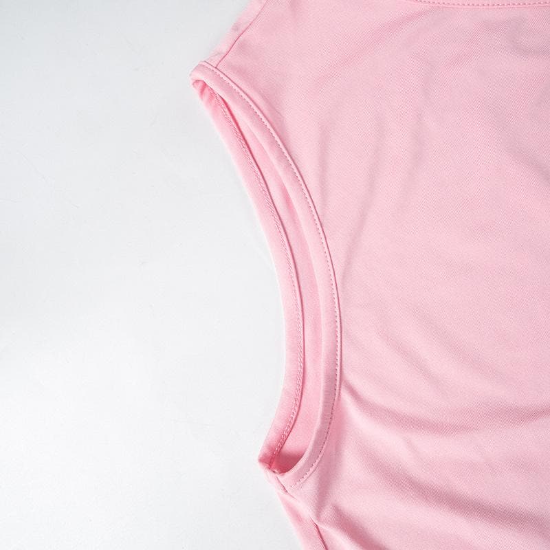 One shoulder irregular bowknot ruched top