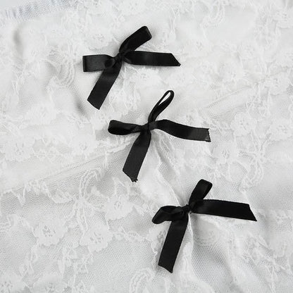 Bowknot lace slit tube top