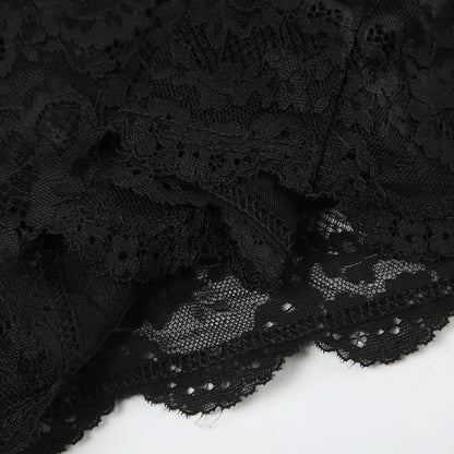 V neck mesh lace cami mini dress