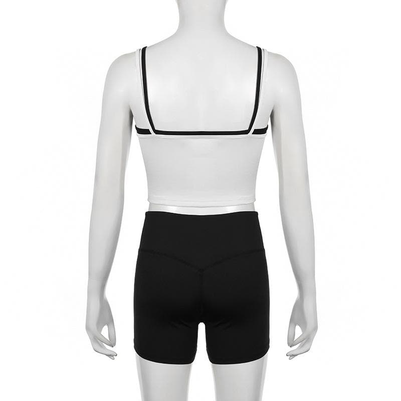 U neck contrast 2 piece cami pant set