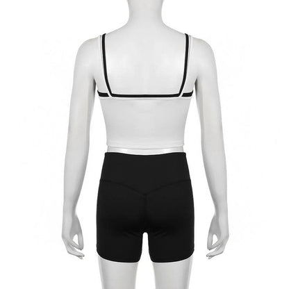 U neck contrast 2 piece cami pant set