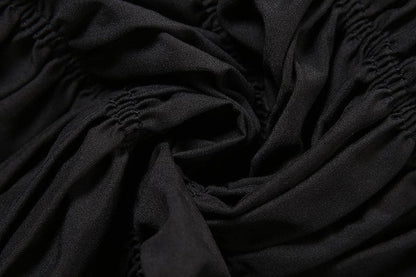 Smocked ruched low rise pant set